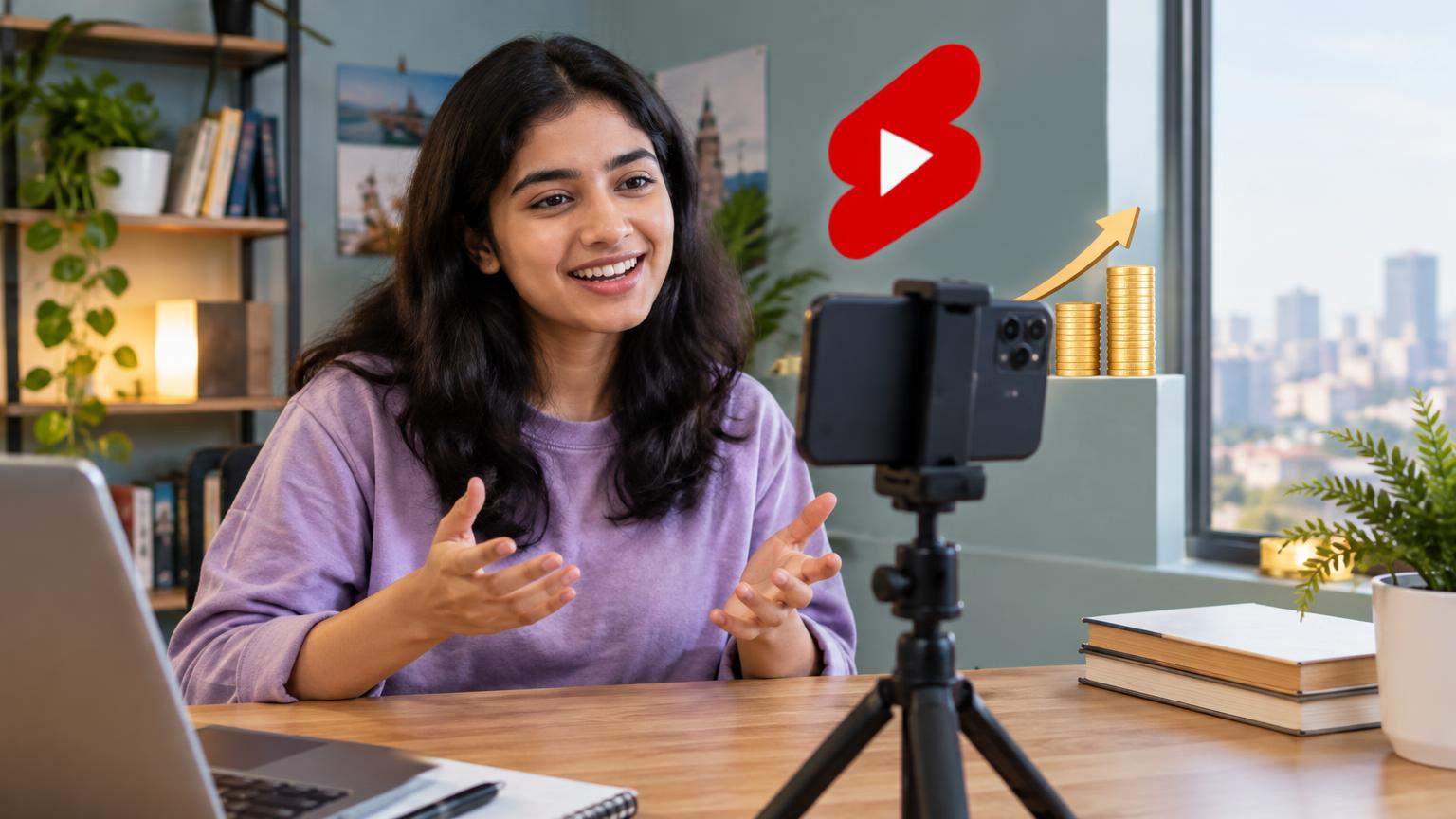 AI editorial illustration: How to Earn Money from YouTube Shorts Monetization in India (2026 Guide) (featured)