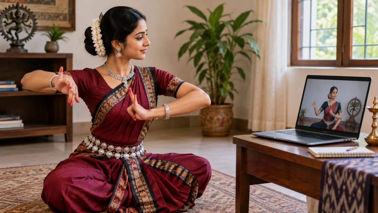 AI editorial illustration: Online Odissi Classes in 2026: Choosing the Right School, Fees and Schedule (featured)