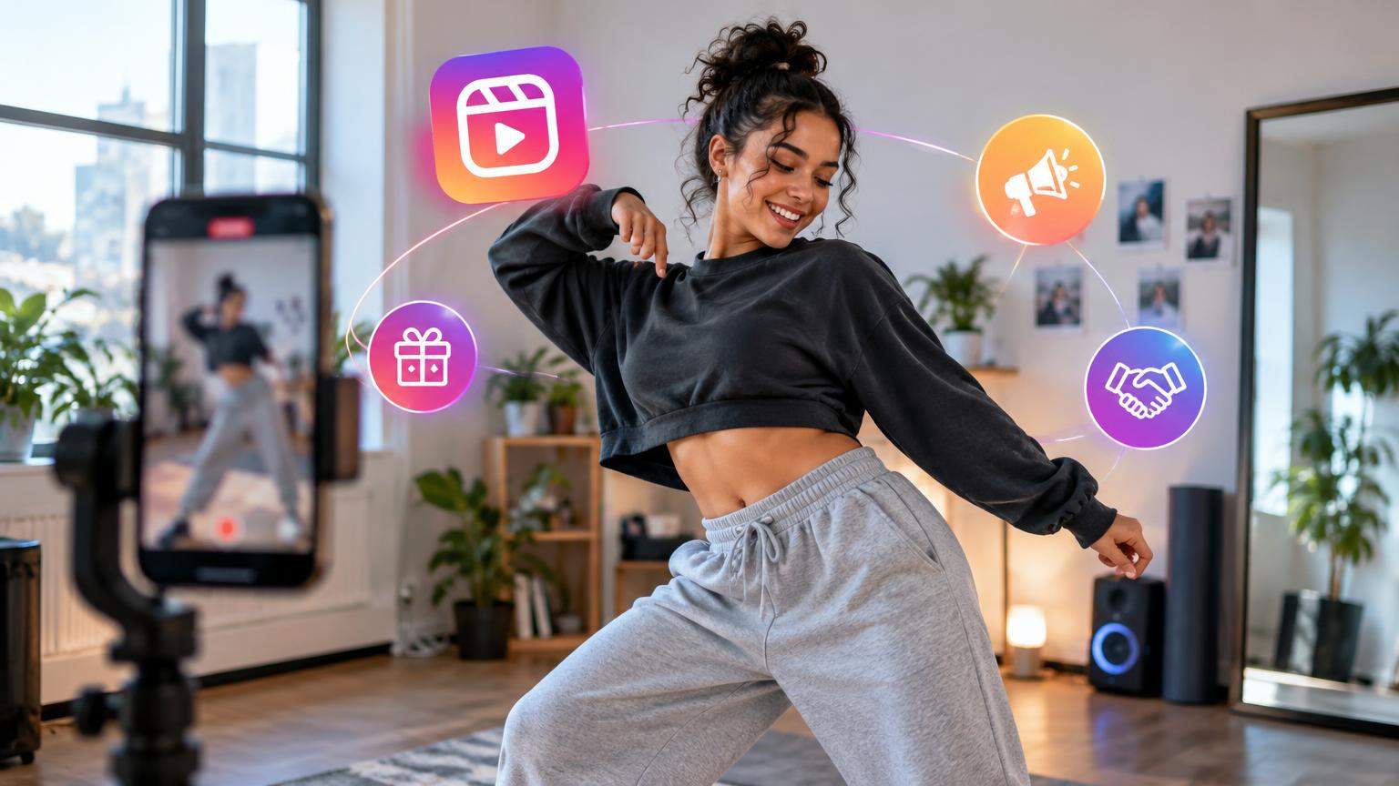 AI editorial illustration: Instagram Reels Monetization for Dance Creators in India (2026 Guide) (featured)